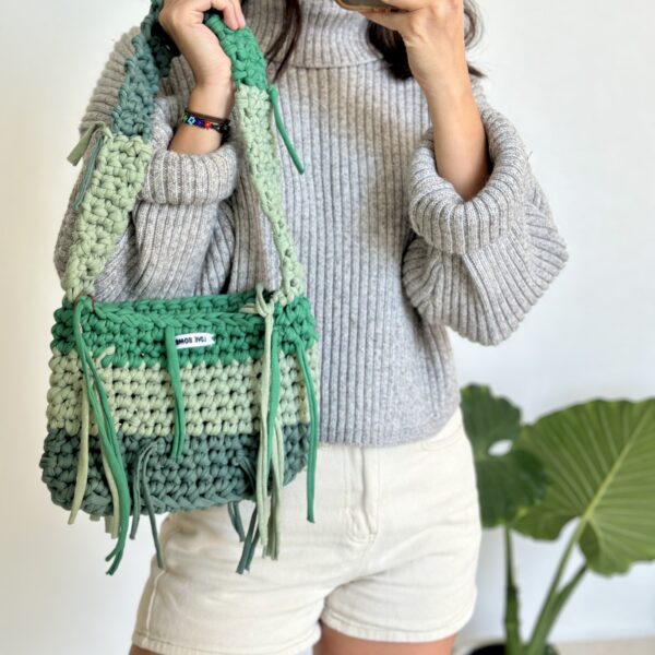 Bolsa crochet verdes