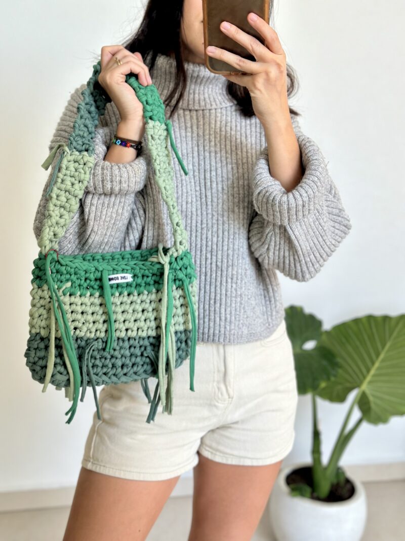 Bolsa crochet verdes
