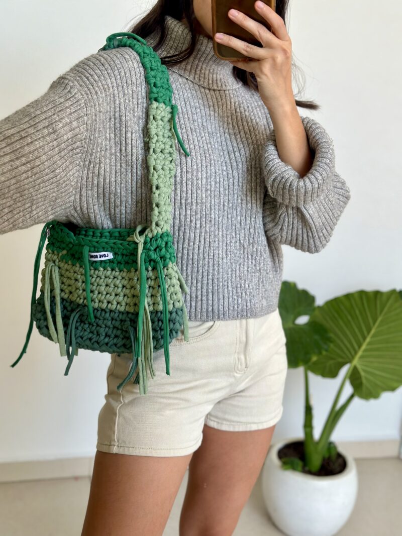 Bolsa crochet verdes - Imagen 2
