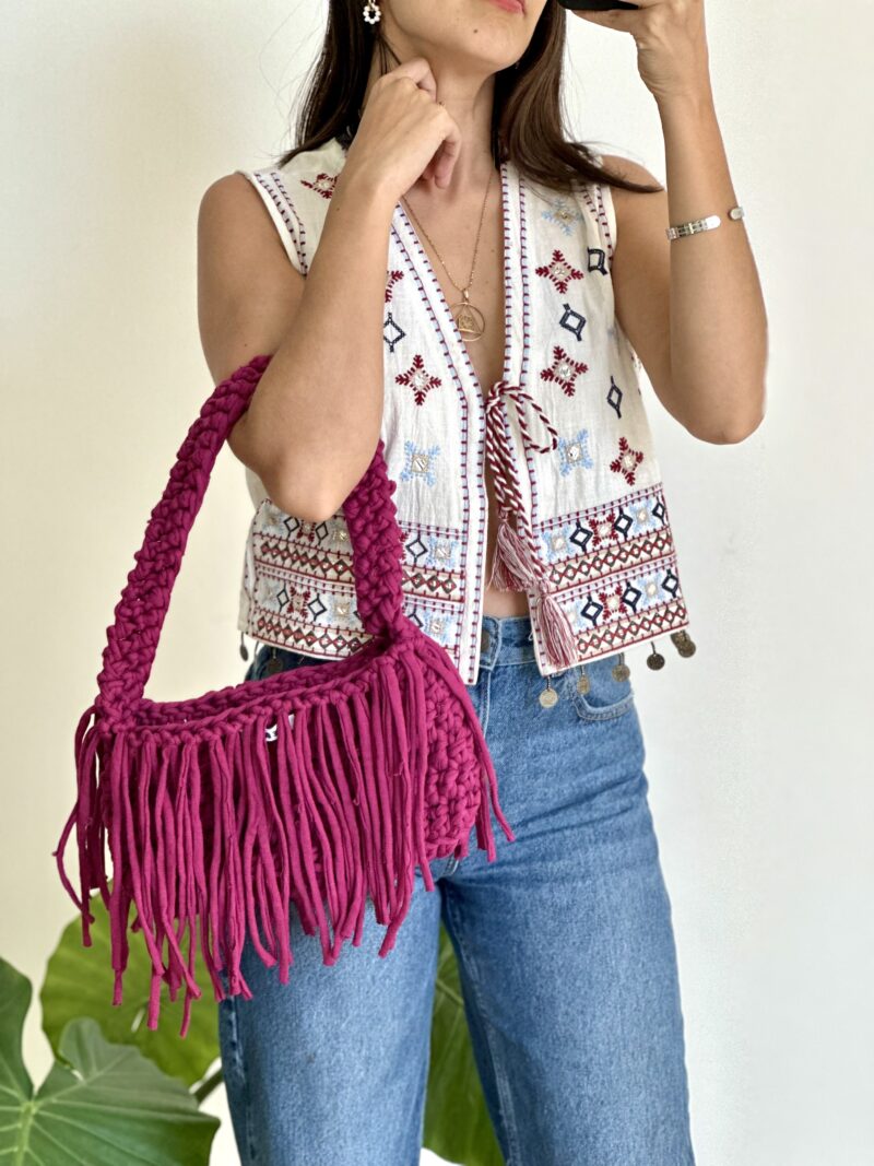 Bolsa color vino con barbitas - Imagen 2
