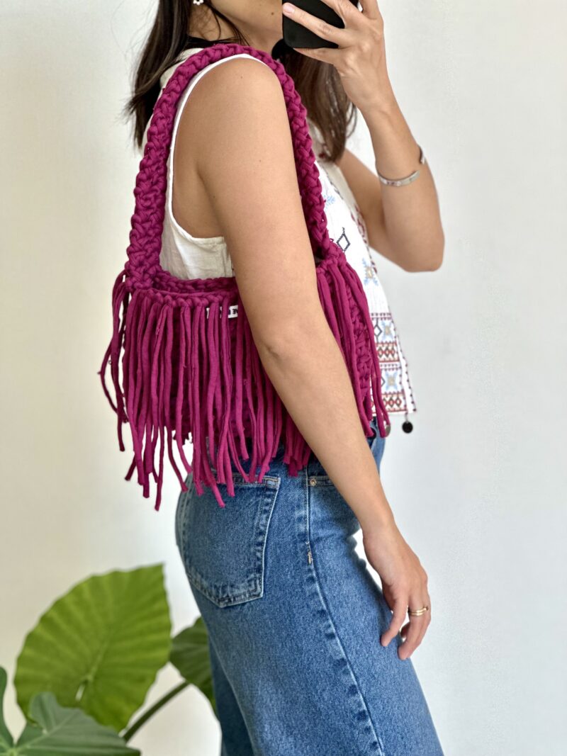 Bolsa color vino con barbitas