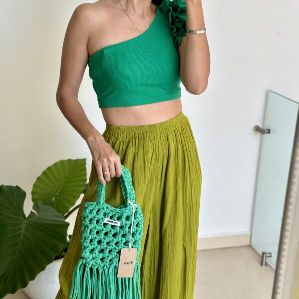 Bolsa verde con barbitas