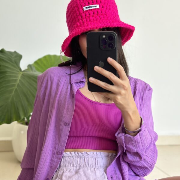 Bucket hat calientito rosa