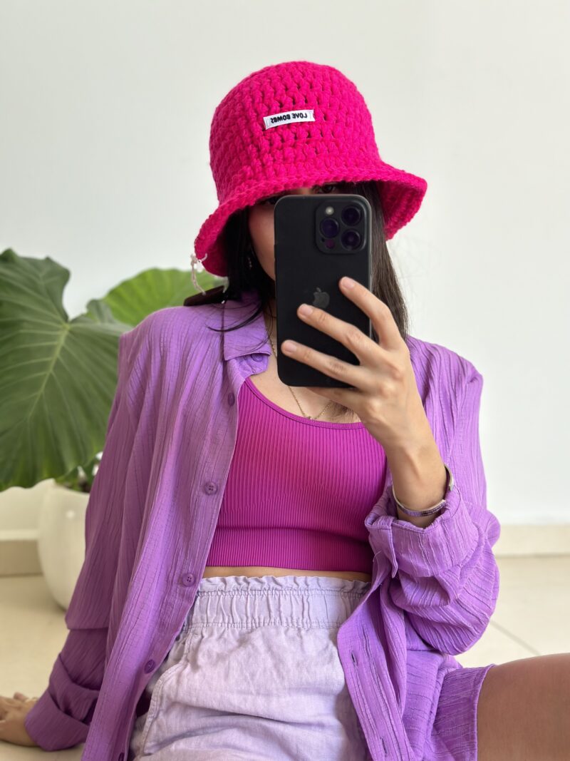 Bucket hat calientito rosa