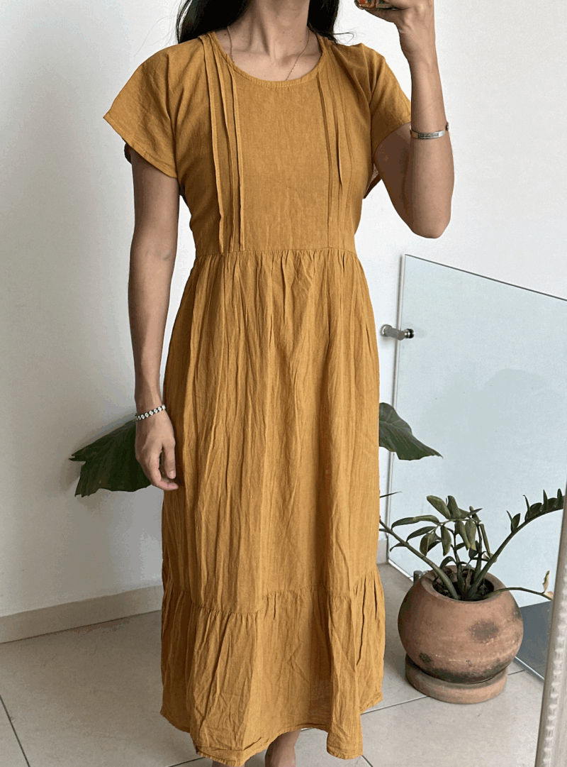 Vestido Orquidea Mostaza