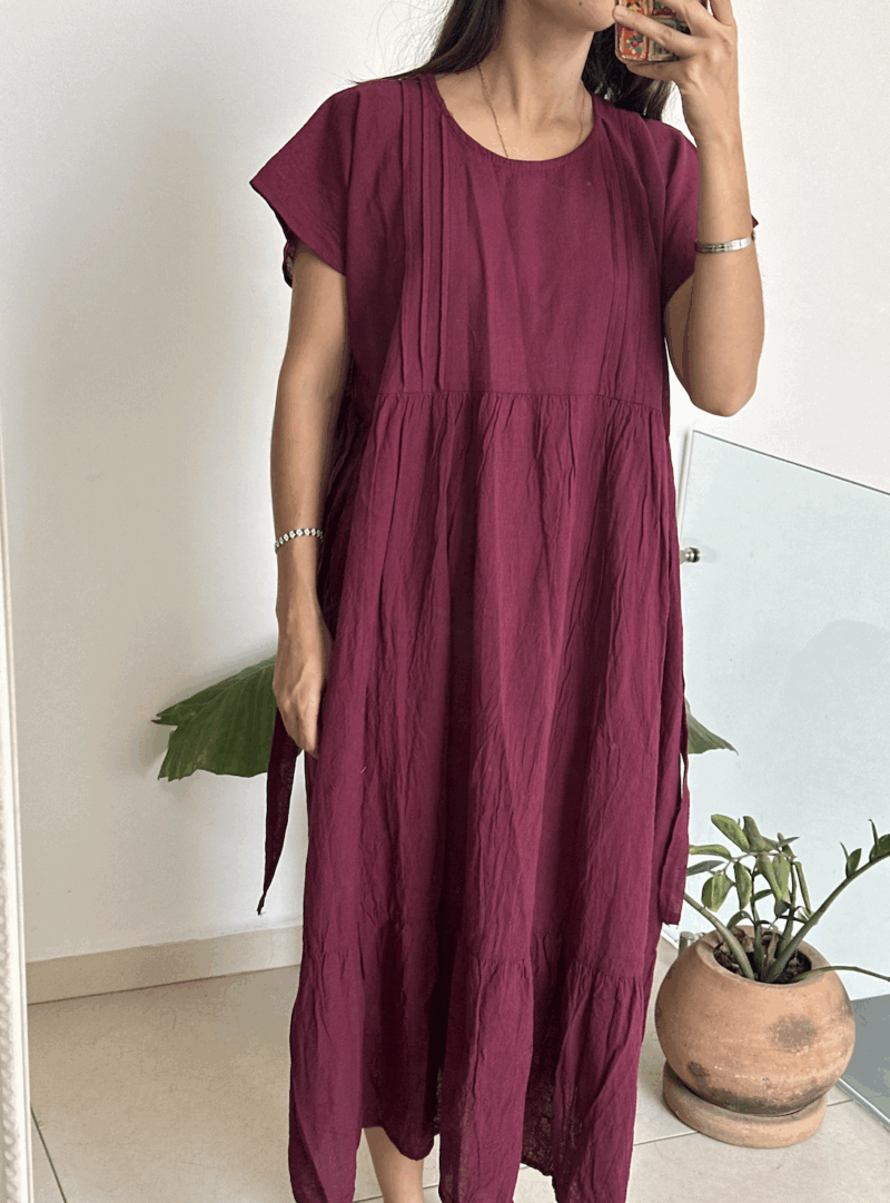Vestido Orquidea Vino - Imagen 2