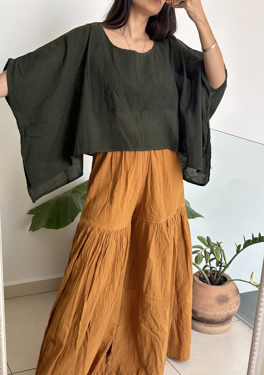 Blusa Arrecife Verde Botella