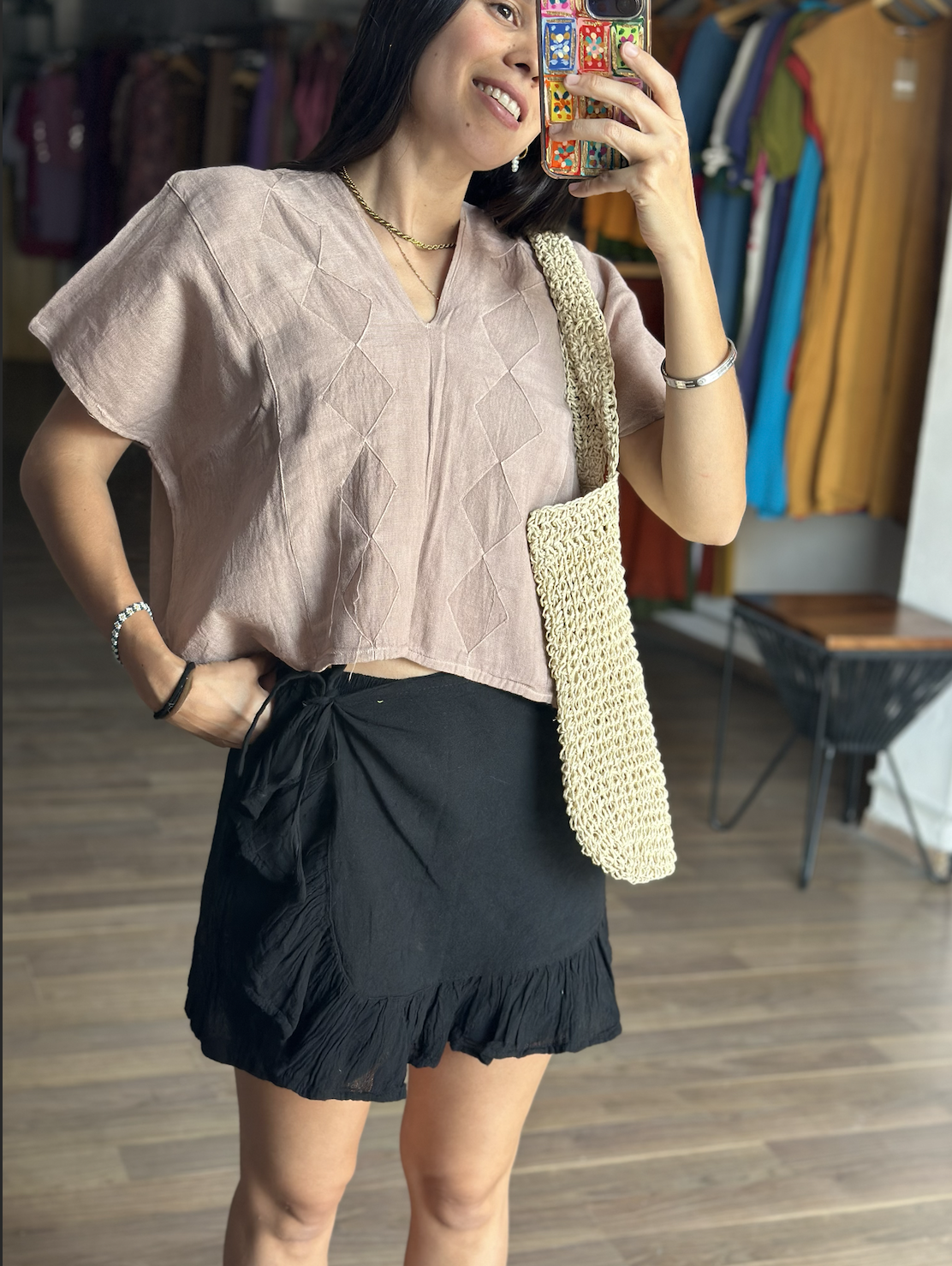Falda Short Lucia Negra