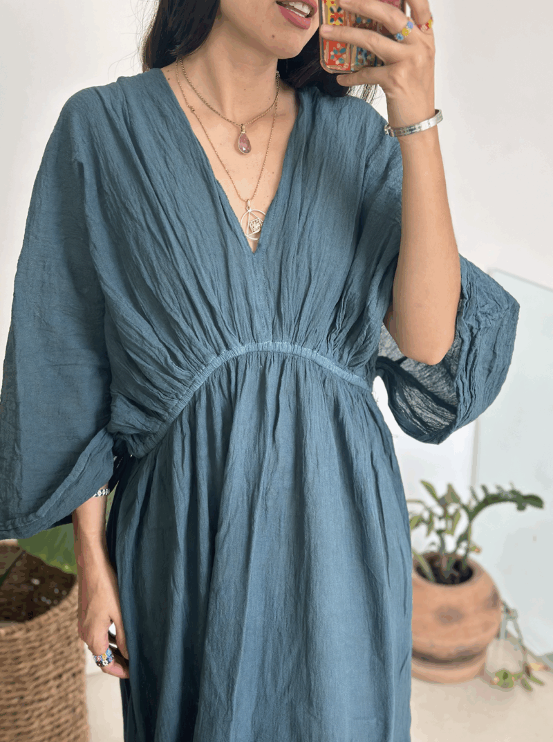 Vestido Tulipán Azul Marino - Imagen 2