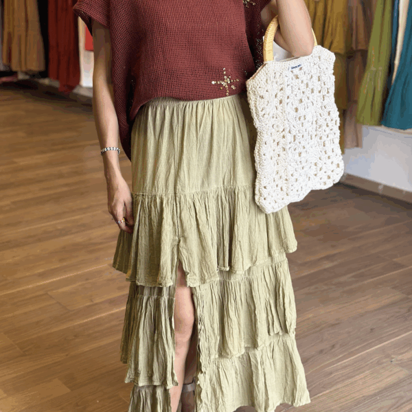 Falda Mar Verde Seco