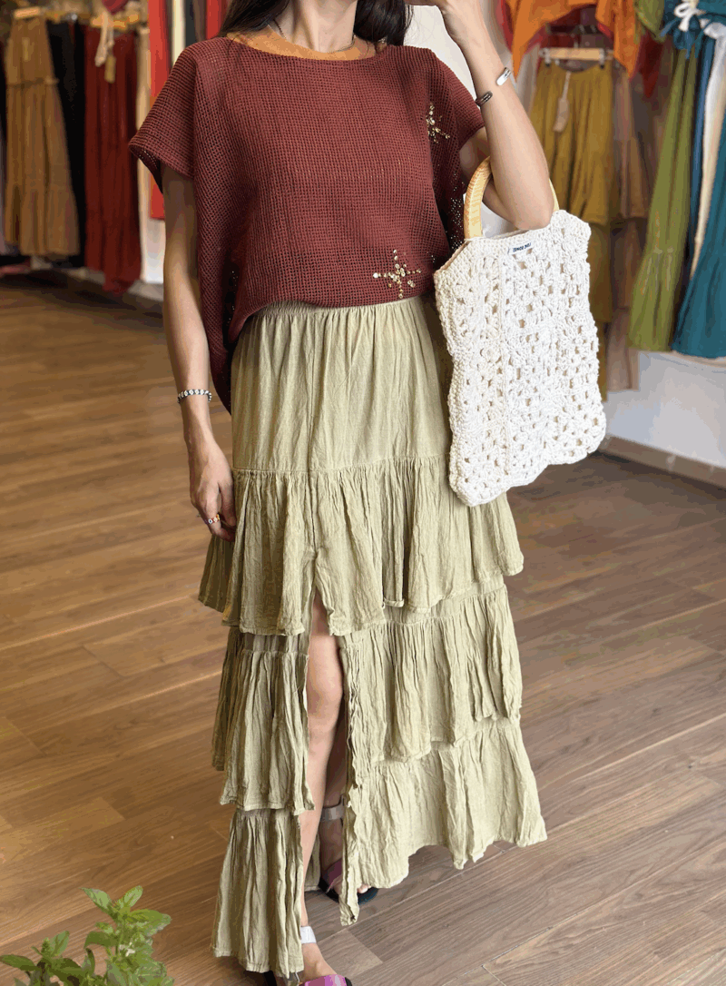 Falda Mar Verde Seco