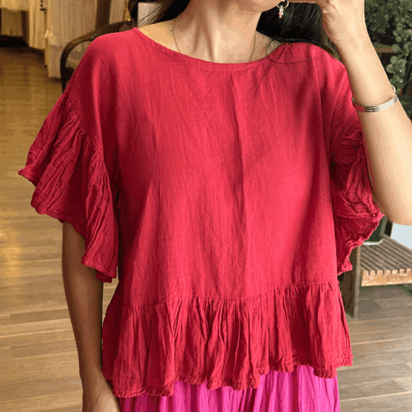 Blusa Brisa Rojo Quemado