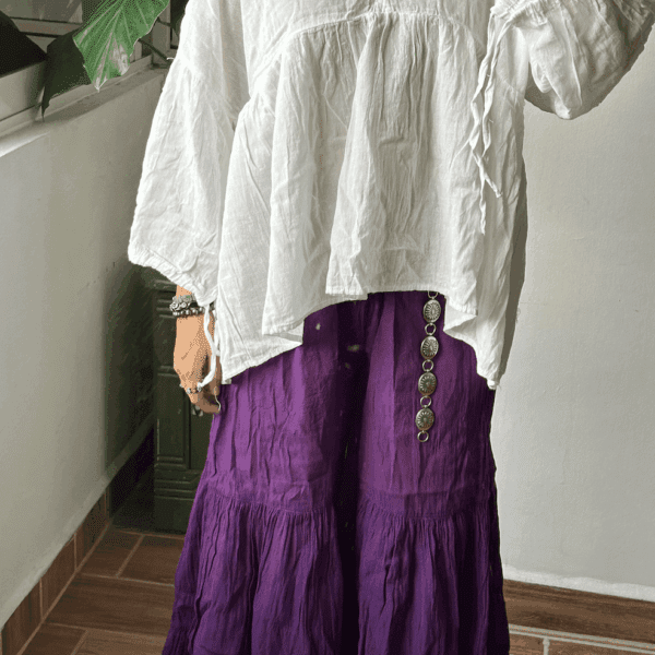 Blusa Luciernaga larga Blanca