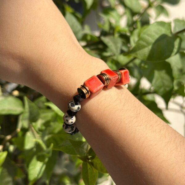 Pulsera piedra naranja