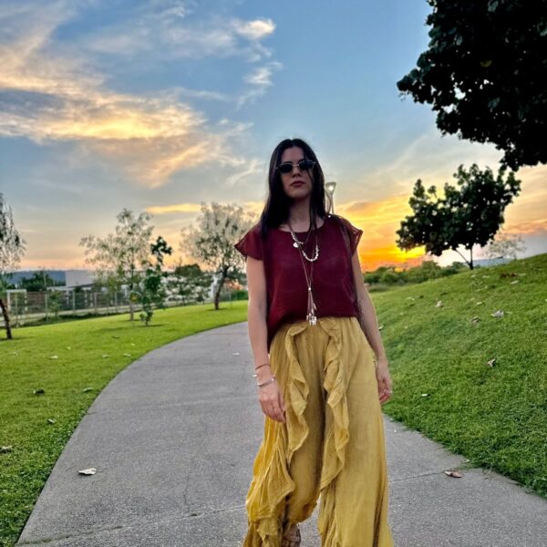 Pantalon Calypso Mostaza Tostado