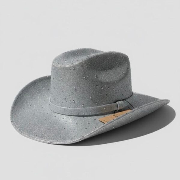 Sombrero De Brillos Plateado