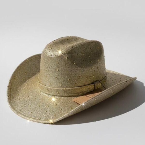 Sombrero De Brillos Dorado