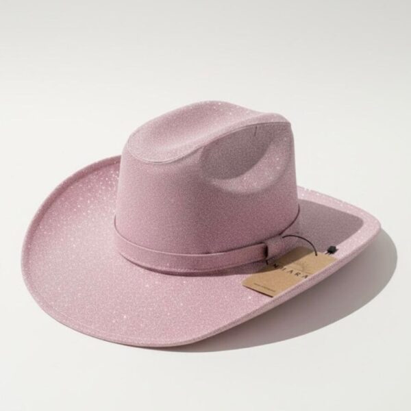 Sombrero De Brillos Rosa