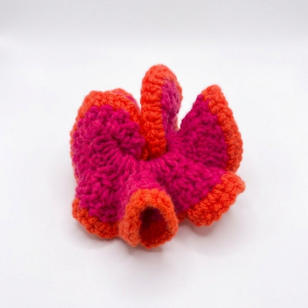 Scrunchie de Crochet Rosa/Naranja