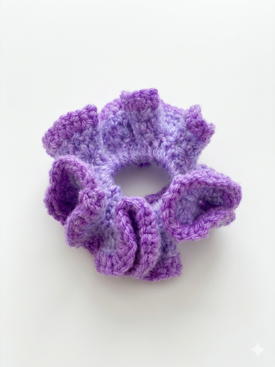 Scrunchie de Crochet Morada