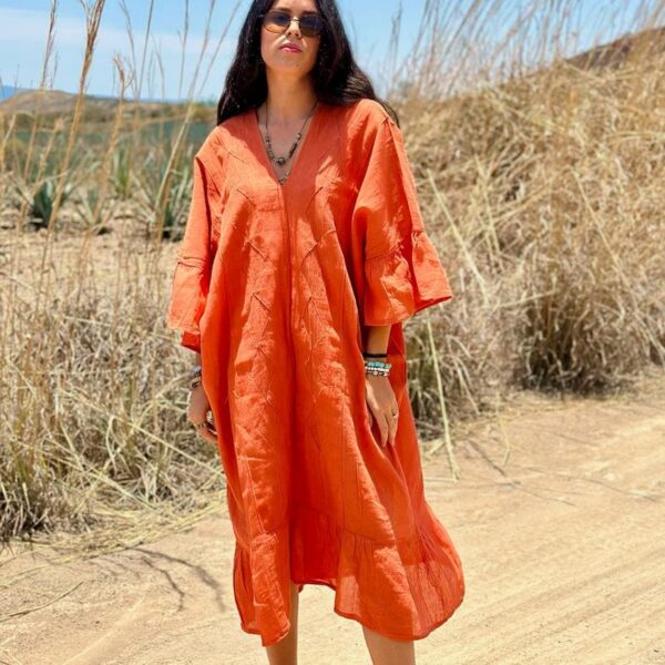 Vestido María Naranja Claro