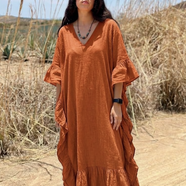 Vestido Himalaya Naranja Quemado