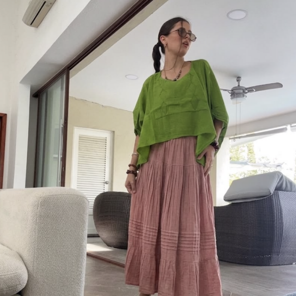 Falda Sol Rosa Palo