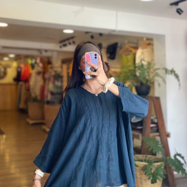 Blusa Perla Azul Petróleo
