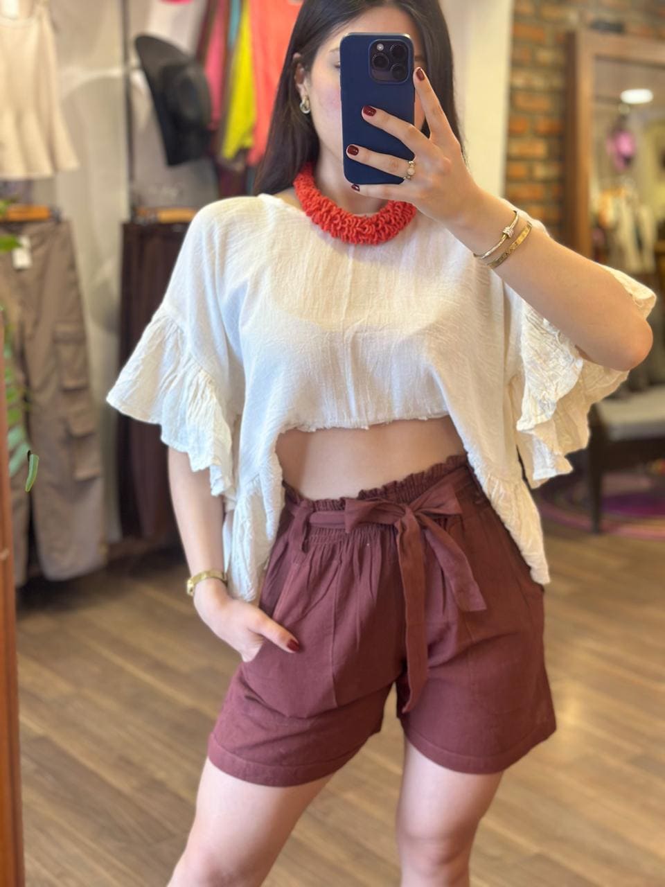 Short Amara Marron Oxido - Imagen 3