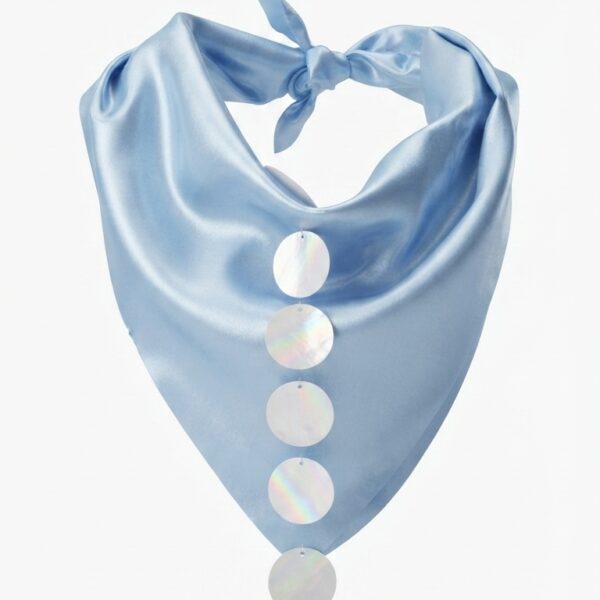 Bandana Satin Baby Blue perlas Pequeña