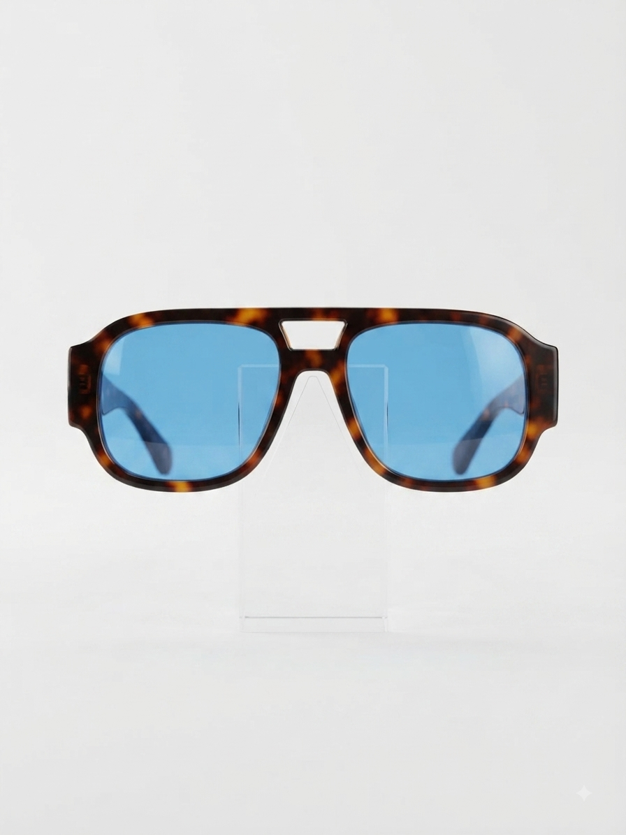 Lentes Azules Cuadrados Rectos Print