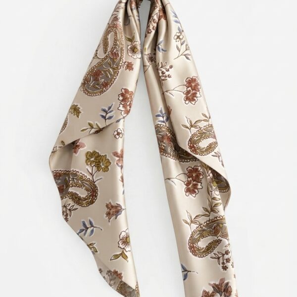 Bandana Beige Flores Pequeña