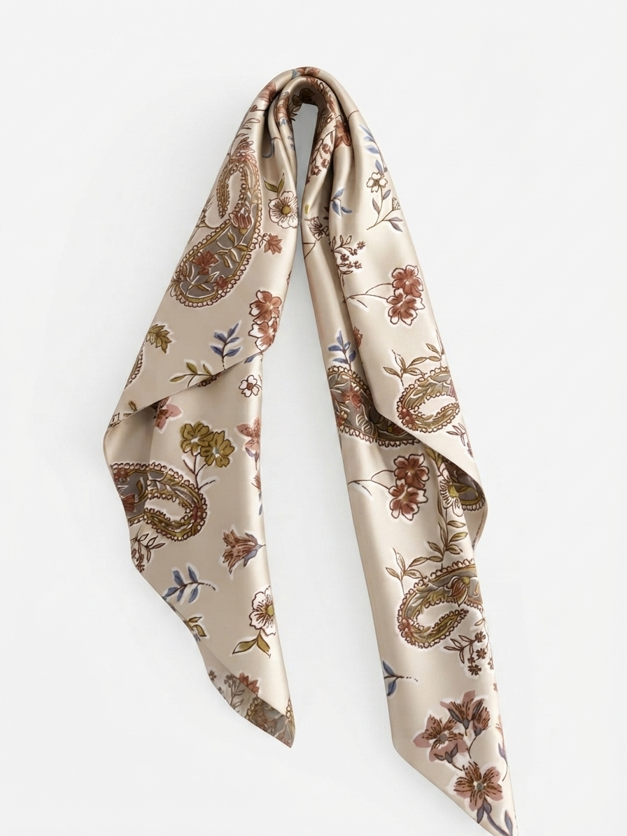 Bandana Beige Flores Pequeña