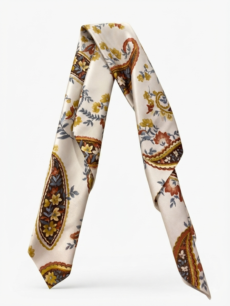 Bandana Beige Flores Pequeña