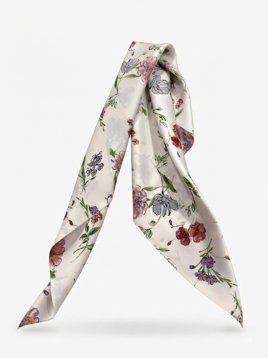Bandana Blanca Flores Pequeña