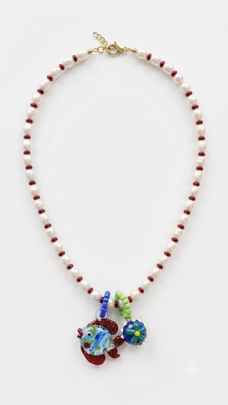 Collar perlas con pececito