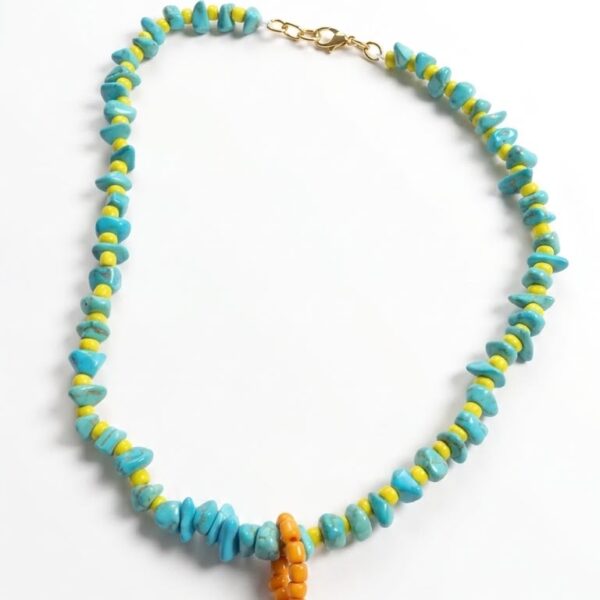 Collar Aqua con Verde dije circular