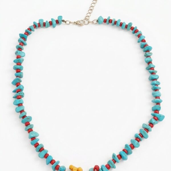 Collar Aqua con Rojo
