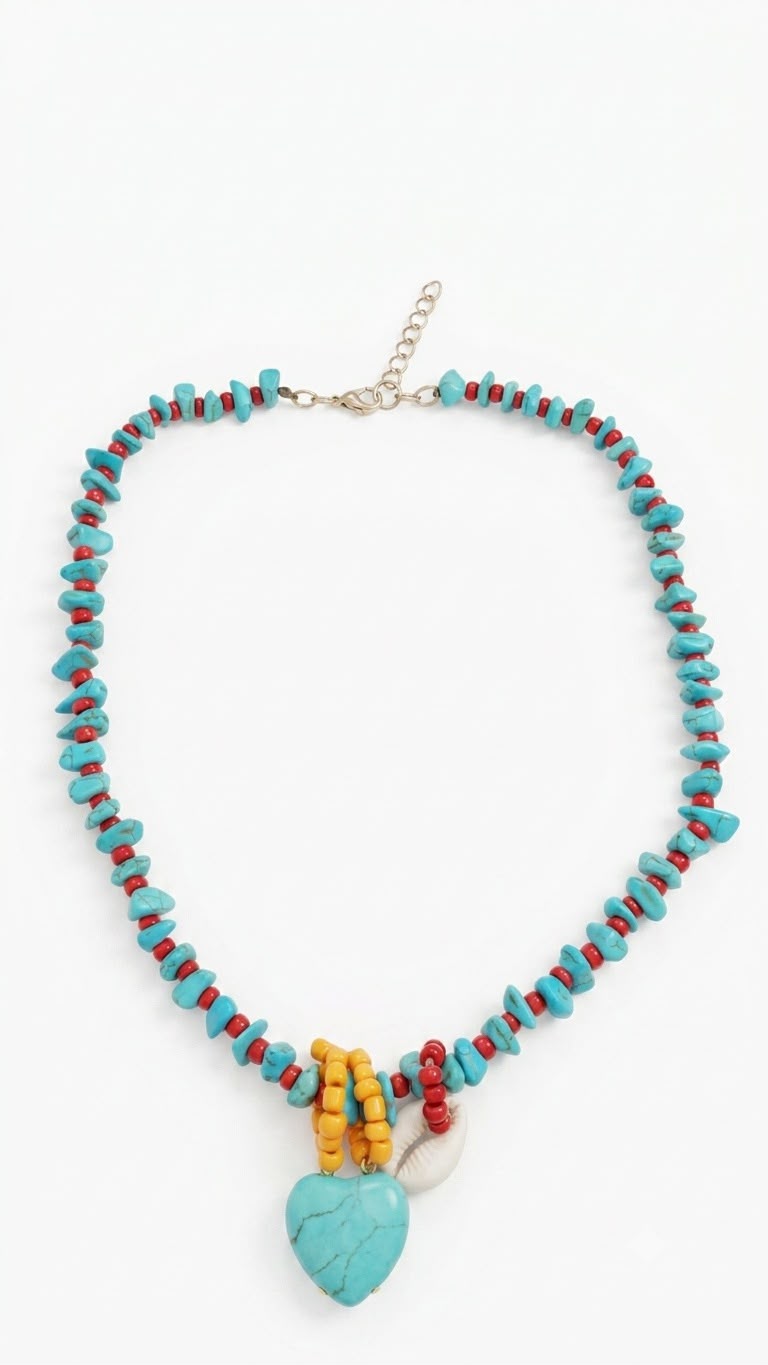 Collar Aqua con Rojo