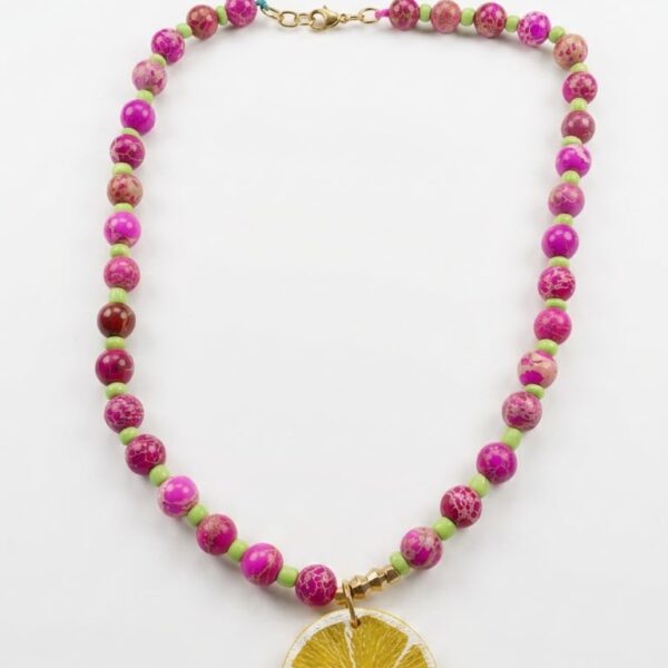Collar Fucsia Y verde