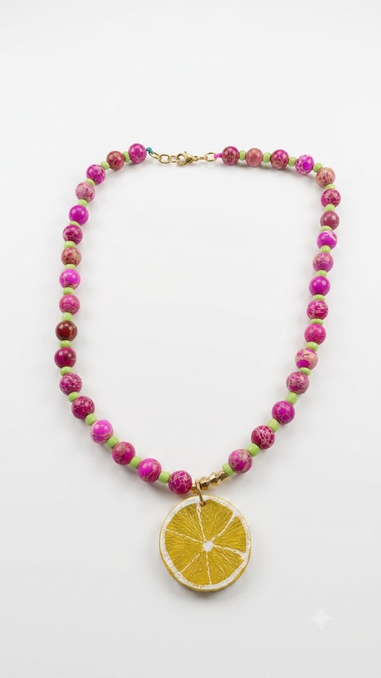Collar Fucsia Y verde