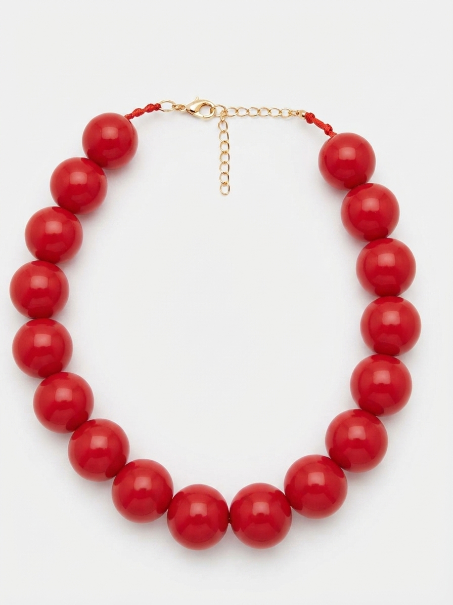 Collar Bolas Rojas Chunky