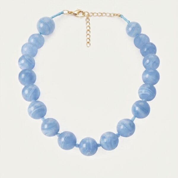 Collar Bolas Baby Blue Chunky