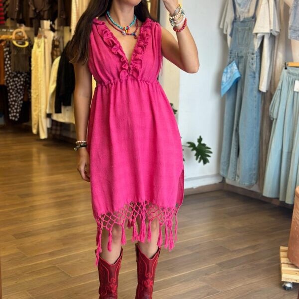 Vestido Alana Rosa Mexicano