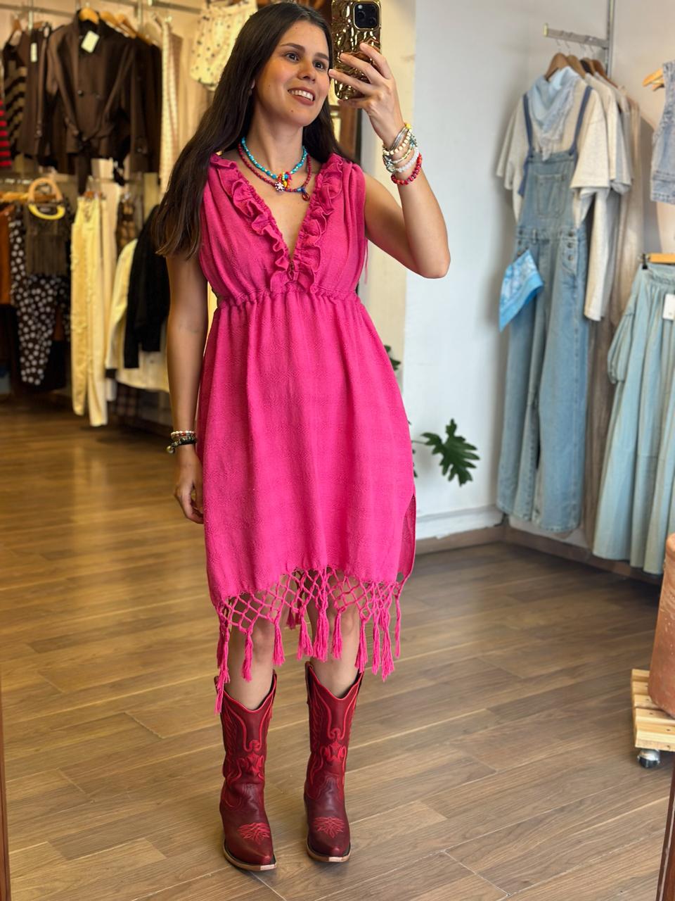 Vestido Alana Rosa Mexicano